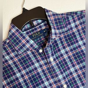 Polo Ralph Lauren Men’s Medium Button Up Long Sleeve Cotton Plaid Shirt
